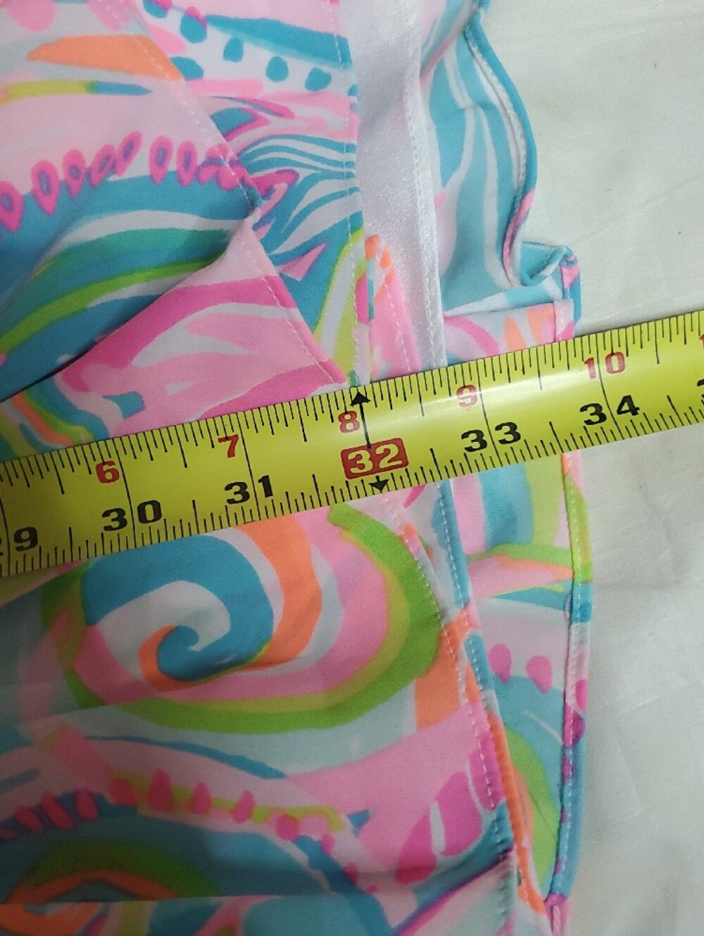 Lilly Pulitzer Pink, Blue & Green Pastel Swirl Ruffle Tie-Waist Dress - Picture 11 of 11